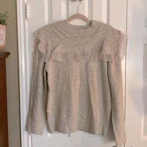NWOT ZARA RUFFLED COLLARED SWEATER SIZE M